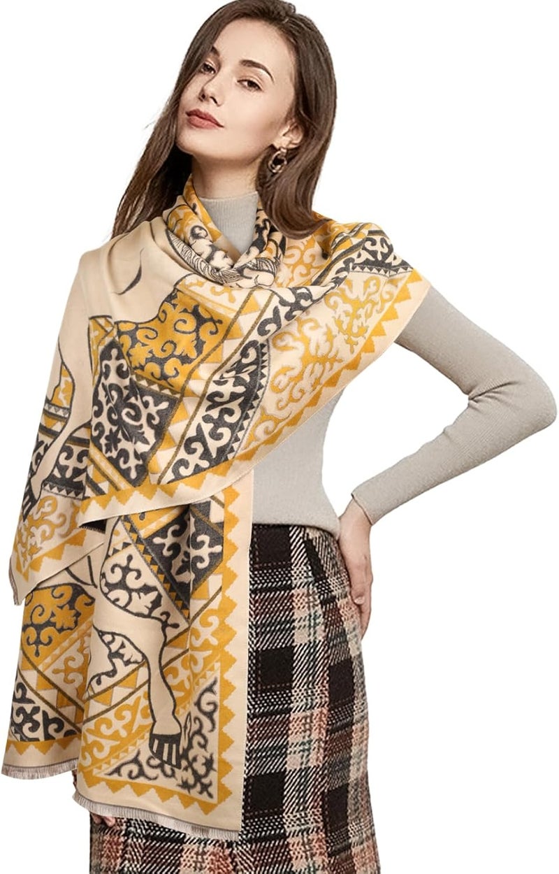 EXTREE Scarfs for Women Pashmina Silky Shawl Wrap for Evening Dressing Blanket Open Front Poncho Cape - Image 1